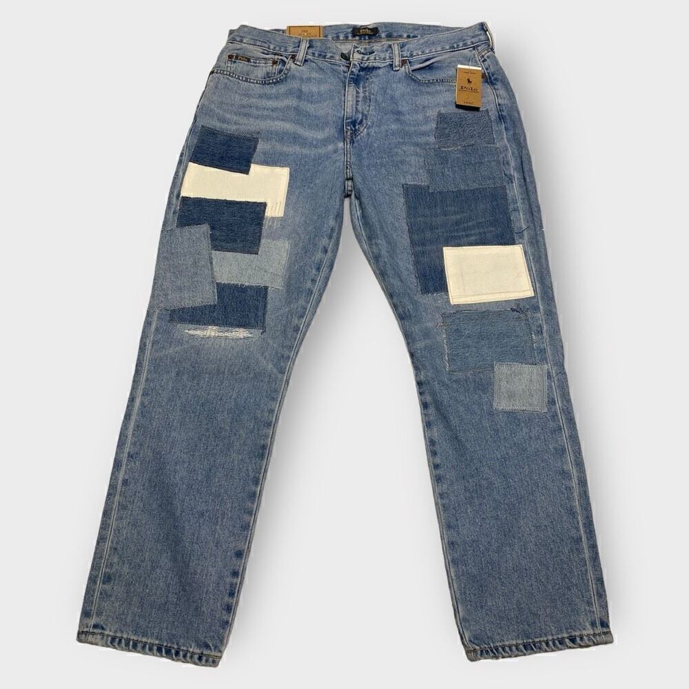 Polo Ralph Lauren Avery Boyfriend Patchwork Distressed Jeans Womens size 31 New